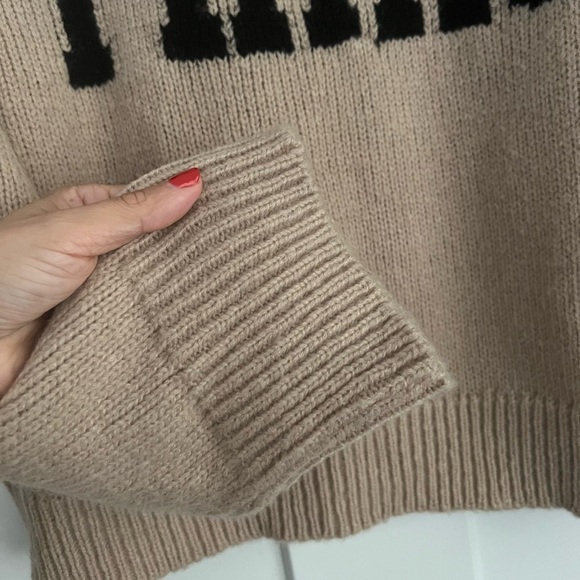 Anine Bing Kendrick Wool Cashmere Blend Crewneck Sweater Camel NEW with tags - Picture 4 of 13